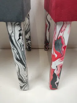 Marmorierte Polsterhocker - Bild 6