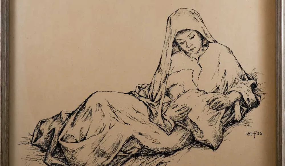 Lithographie "Christi Geburt" Hans Franke – Bild 4