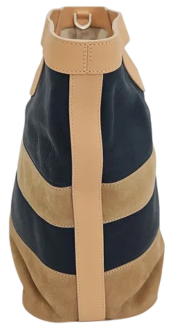 Max V. Koenig Damen Lederhandtasche, marine/beige - Höhe ca. 29 cm  - Bild 2