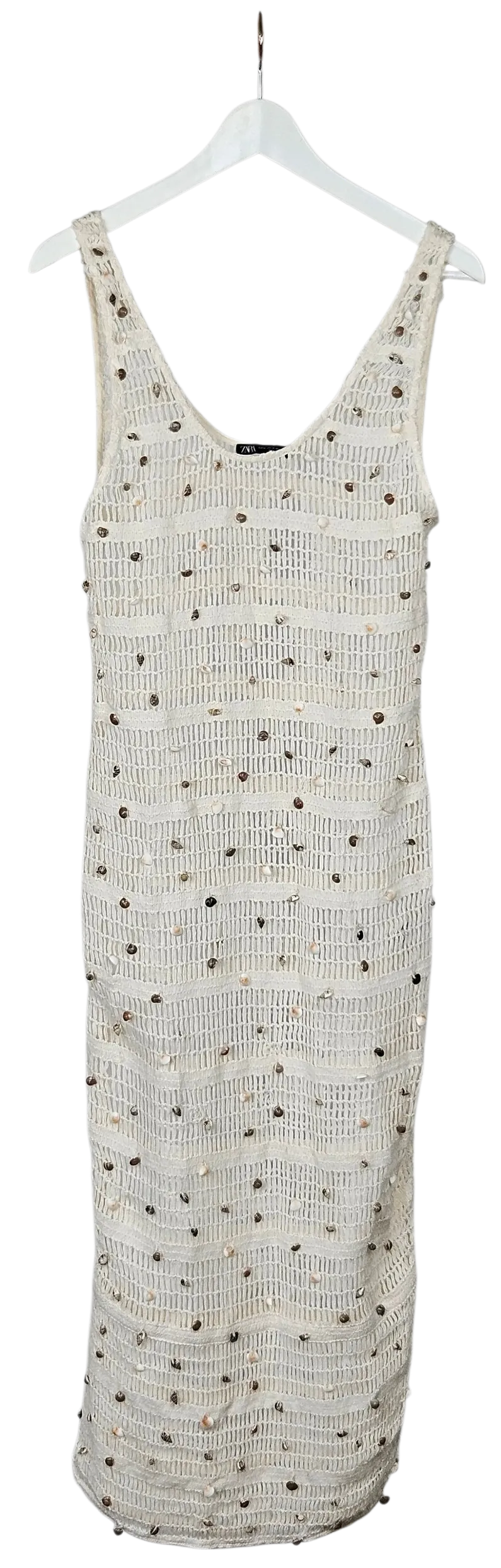 Zara Damen Midikleid, weiß - Gr. M  - Bild 1