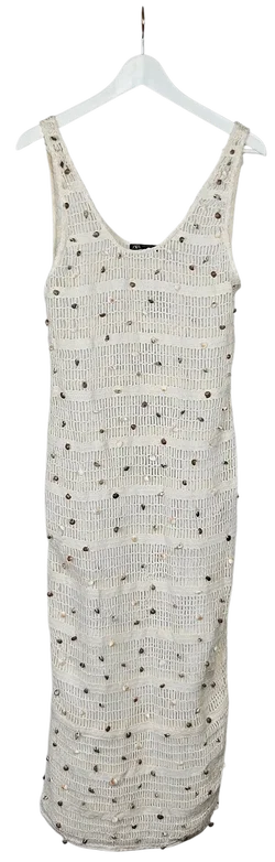Zara Damen Midikleid, weiß - Gr. M  - Bild 1