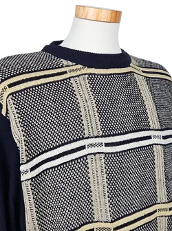Tramt Exclusiv Vintage Herren Strickpullover, marine - Gr. M  - Bild 4