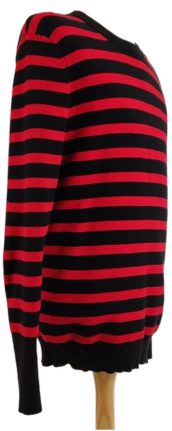 ZARA Herren Pullover Rundhals, Rot-Schwarz gestreift, Gr. 42  - Bild 3