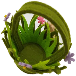 Osterkorb aus Filz - Schaf, Weide, Blumengarten - Bild 3