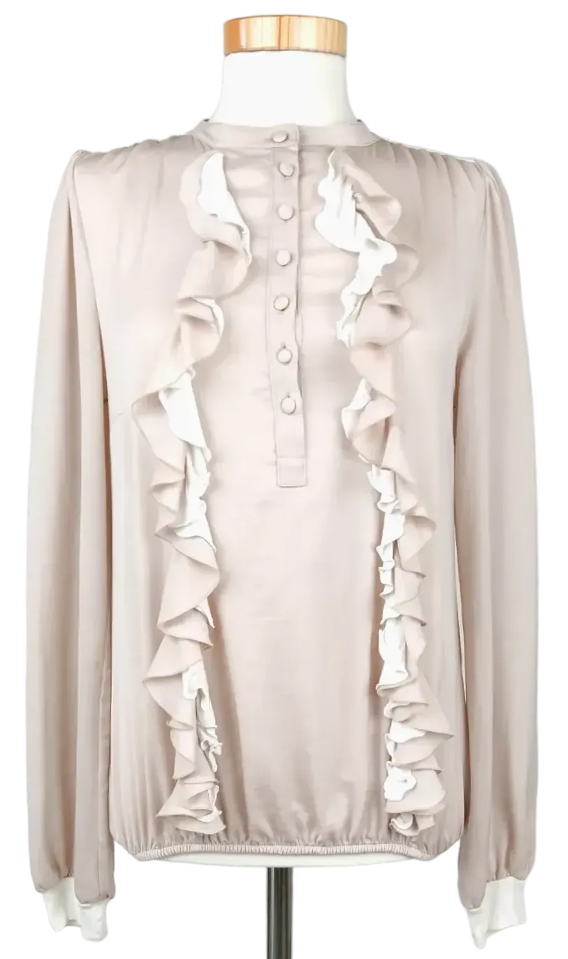 Patrizia Pepe Damenbluse mit Rüschen, beige - Gr. 40 - Bild 4