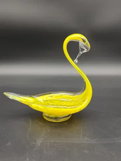 Handgemachte Glasfigur im Murano-Stil / leuchtendes Gelb - Bild 2