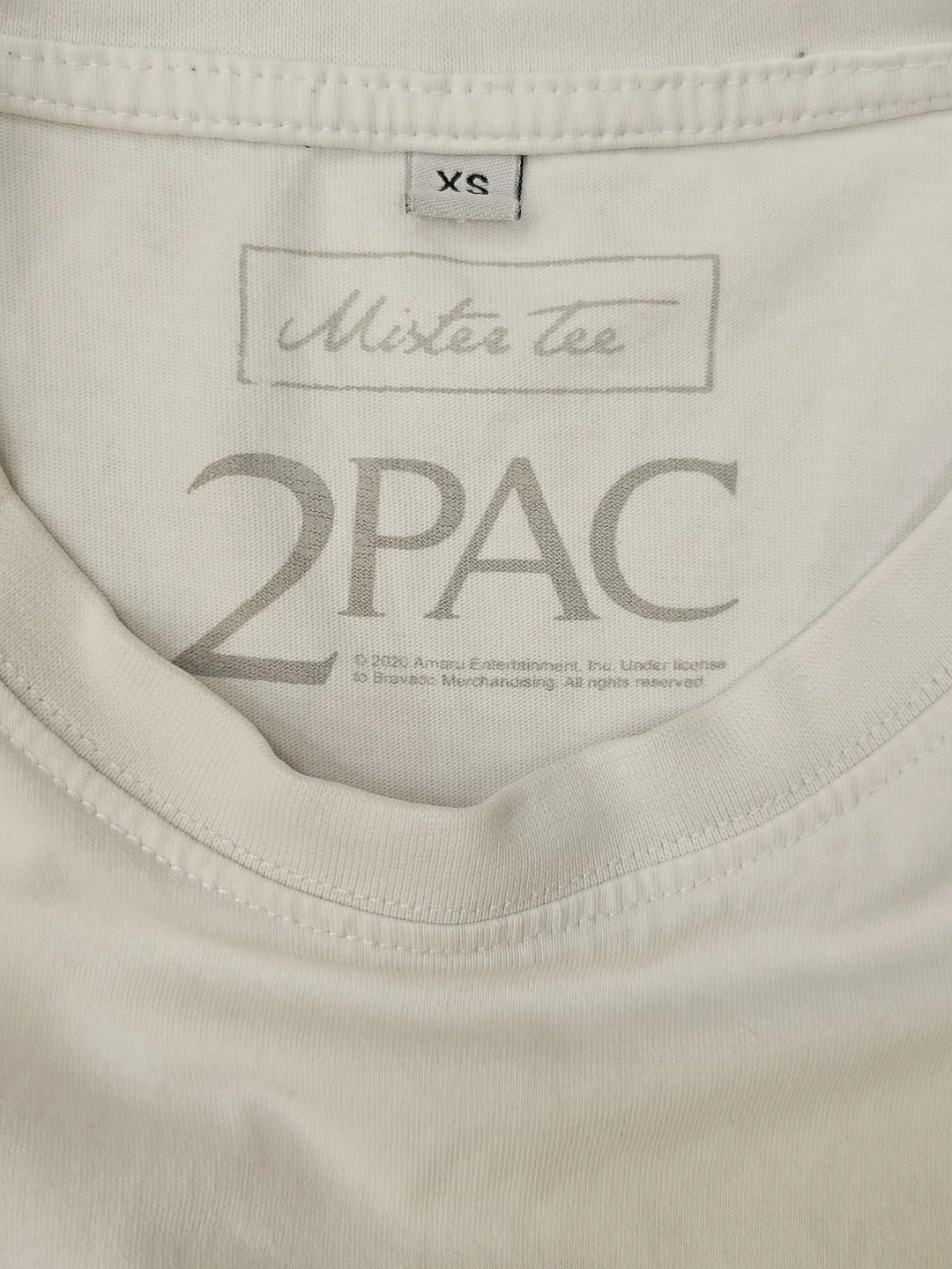 Herren T-Shirt mit Tupac-Aufdruck, weiß - Gr. XS – Bild 3