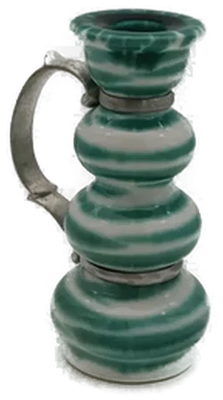 Gmunder keramik Kerzenleuchter Grün Gestreift - Bild 3