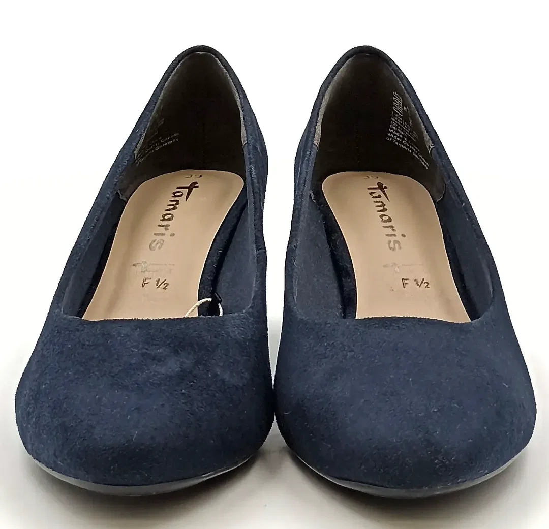 Tamaris Damen Wildlederpumps dunkelblau F 1/2 - Gr. 39 – Bild 2