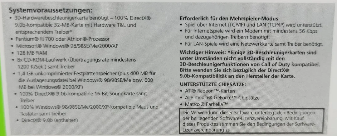 PC Game 2 CD-ROM Call of Duty – Bild 3