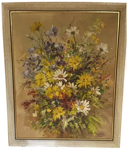 Alex Saval Blumengemälde 46 x 56 - Bild 1