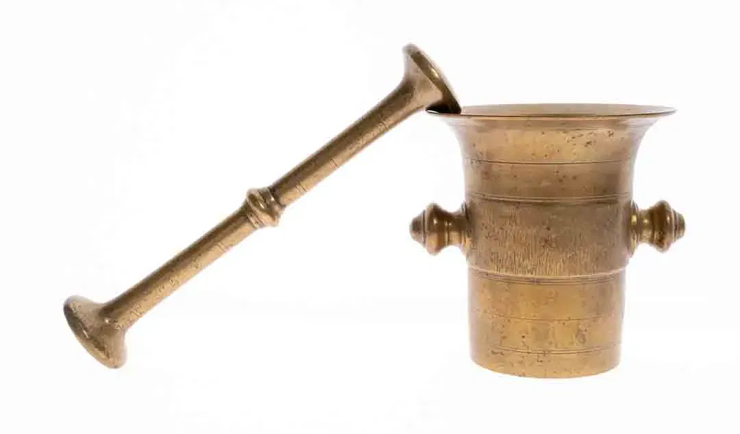 Vintage Apotheker Messing Mörser mit Stößel - Bild 4