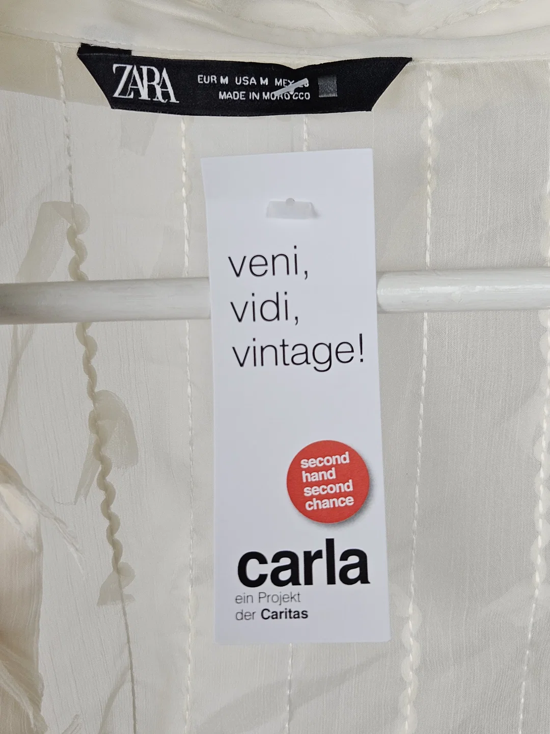 ZARA Damen Bluse, weiß - Gr. M  – Bild 4