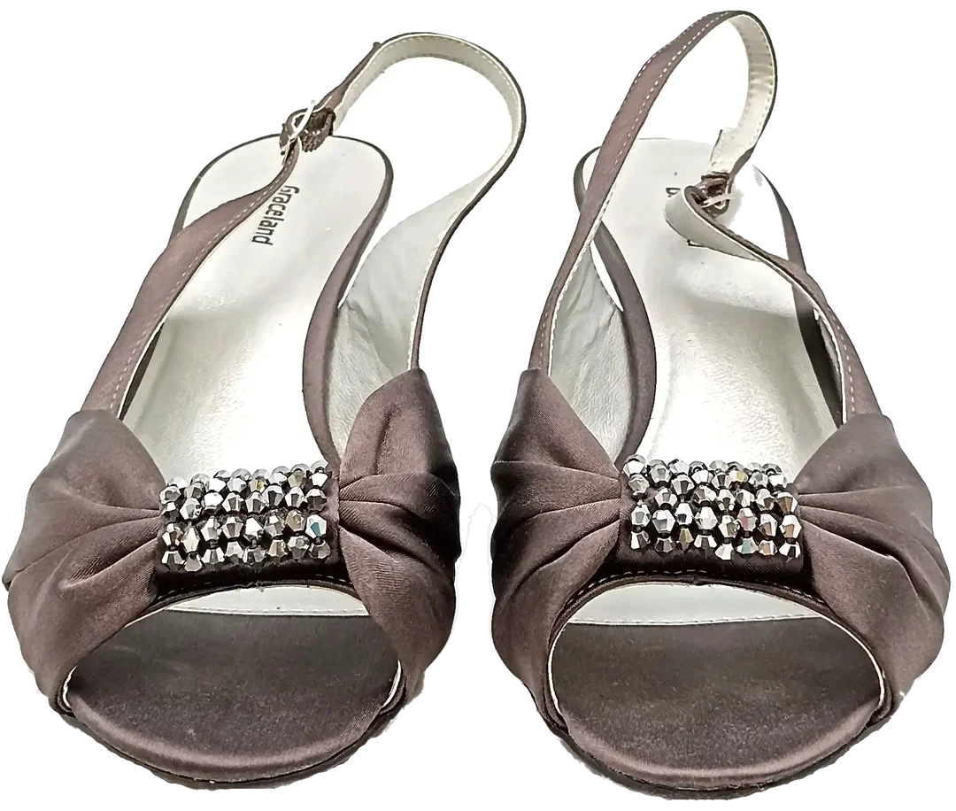 Graceland Damen Peeptoe Slingback Pumps grau/lila Gr. 38 – Bild 2