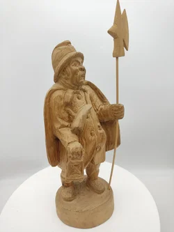 Nachtwächter Figur Handarbeit Holz 44 cm | Handgeschnitztes Unikat – Vorschau 3