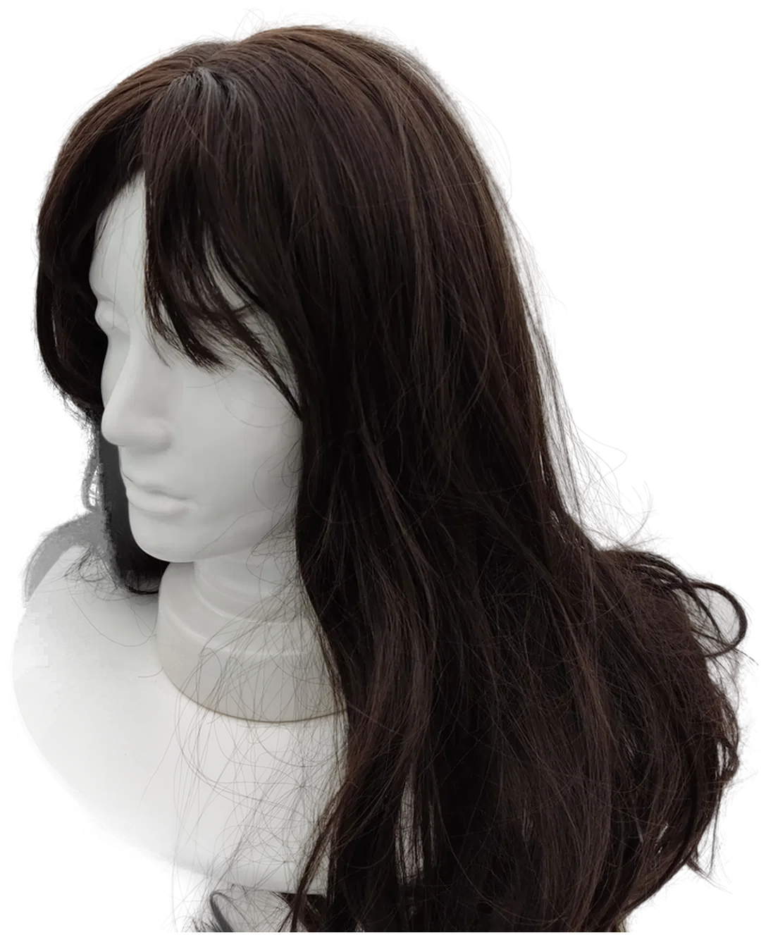 Echthaar Perücke braun, lang, lockig 28 inch - Bild 2