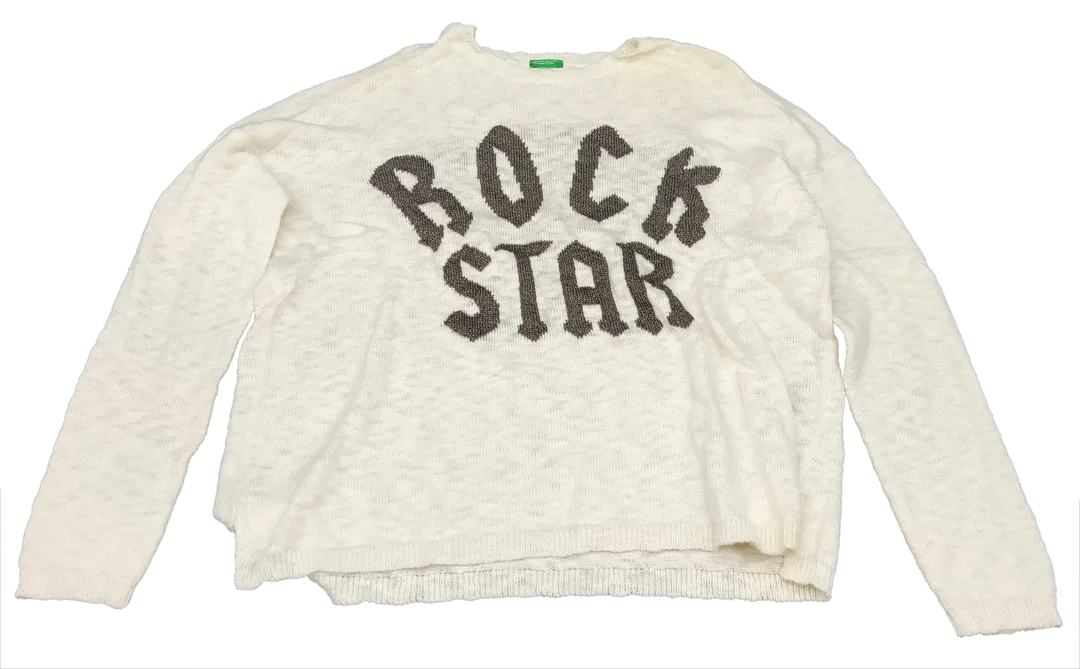 United Colors of Benetton Kinderpullover weiß gemustert Gr. 3XL - Bild 1