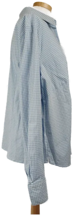 Gössl Damenbluse hellblau kariert- 4XL- 48 - Bild 3