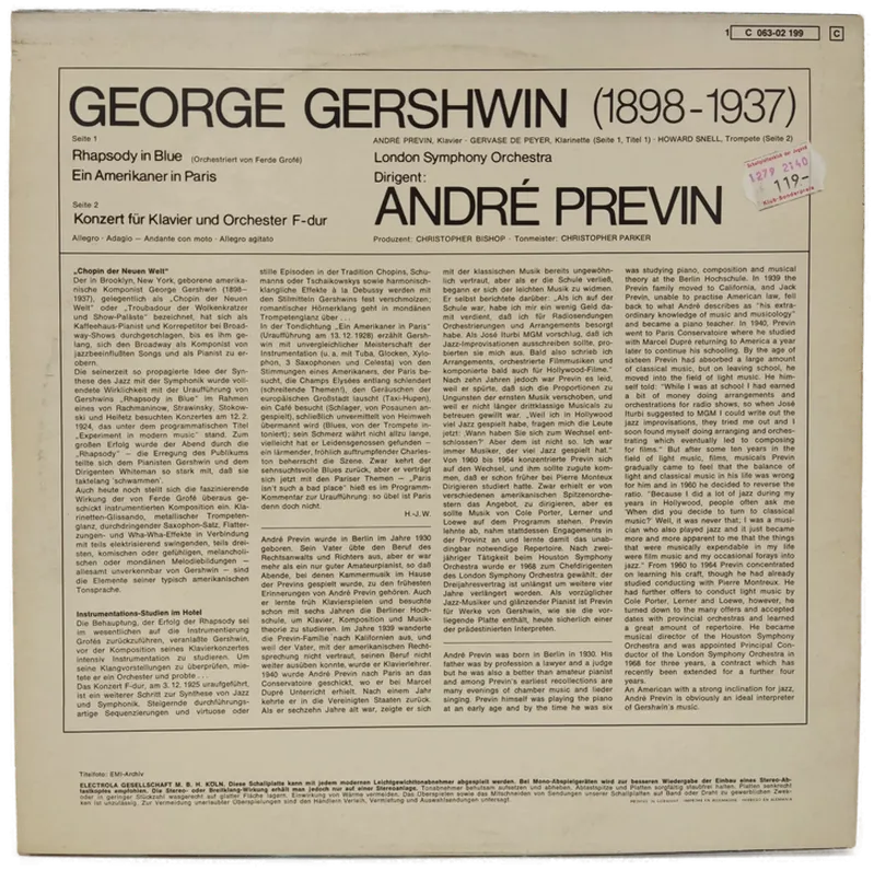 Vinyl LP - Andre Previn - George Gershwin  – Bild 2