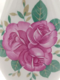 Porzellanvase mit Blumenmotiv aus Unterweissbach | DDR-Ostalgie Henkelvase – Vorschau 6