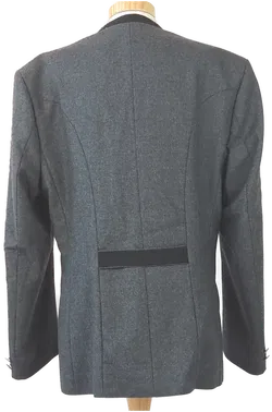 Damentrachtenjacke grau mit besticktem Kragen  - Bild 3