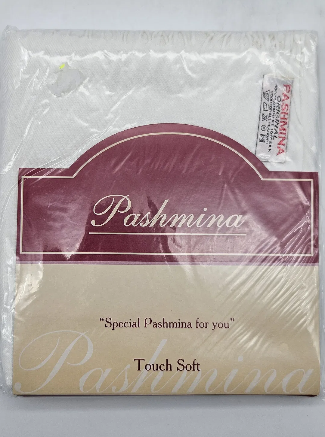 Pashmina - Damen Kaschmirschal - weiß - Bild 1