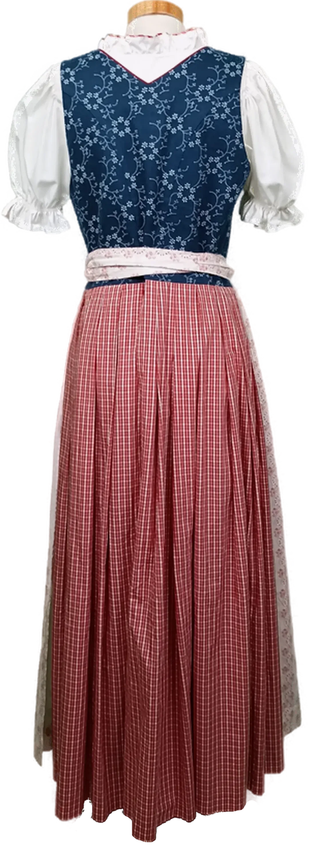Damendirndl mit Bluse blau/rot Gr. M/L – Bild 2