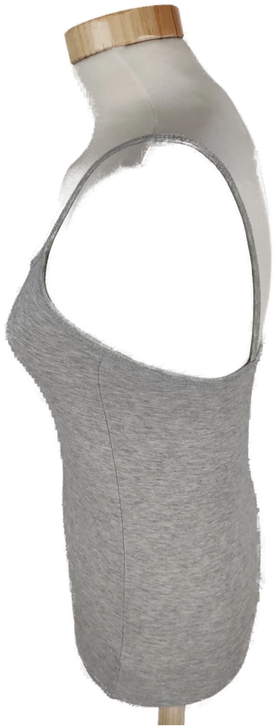 T-Shirt "Forever 21", mit Rundhalsausschnitt und Trägern, hellgrau meliert, Größe M – Bild 2