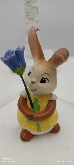 Goebel Porzellan-Hase Mit Glockenblume | Ostern-Sammlerstück - Bild 3
