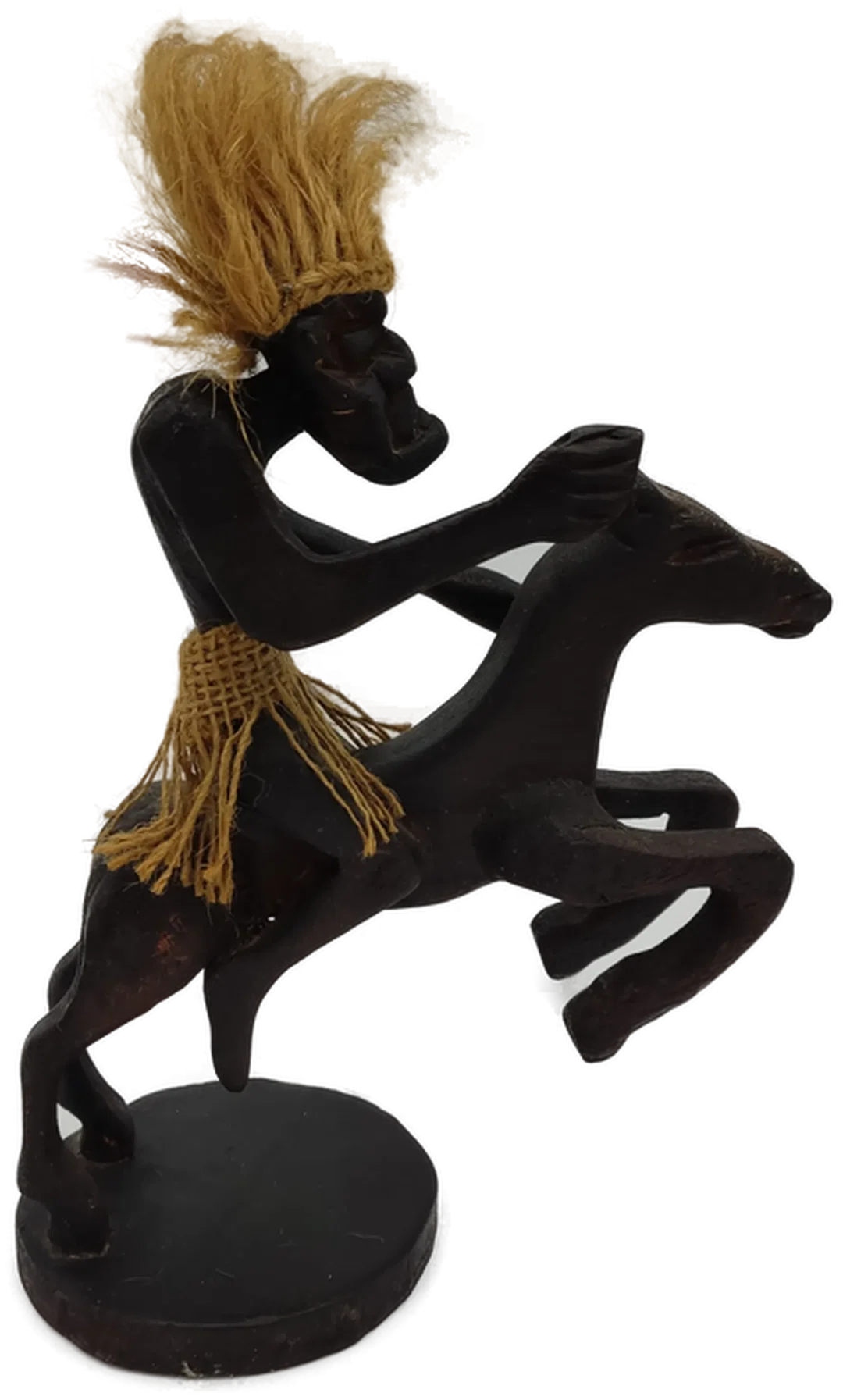 Afrikanische Holzfigur Reiter Auf Pferd | Deko - Bild 1