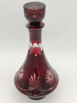 Vintage-Bleikristall-Karaffe / rot - Bild 3