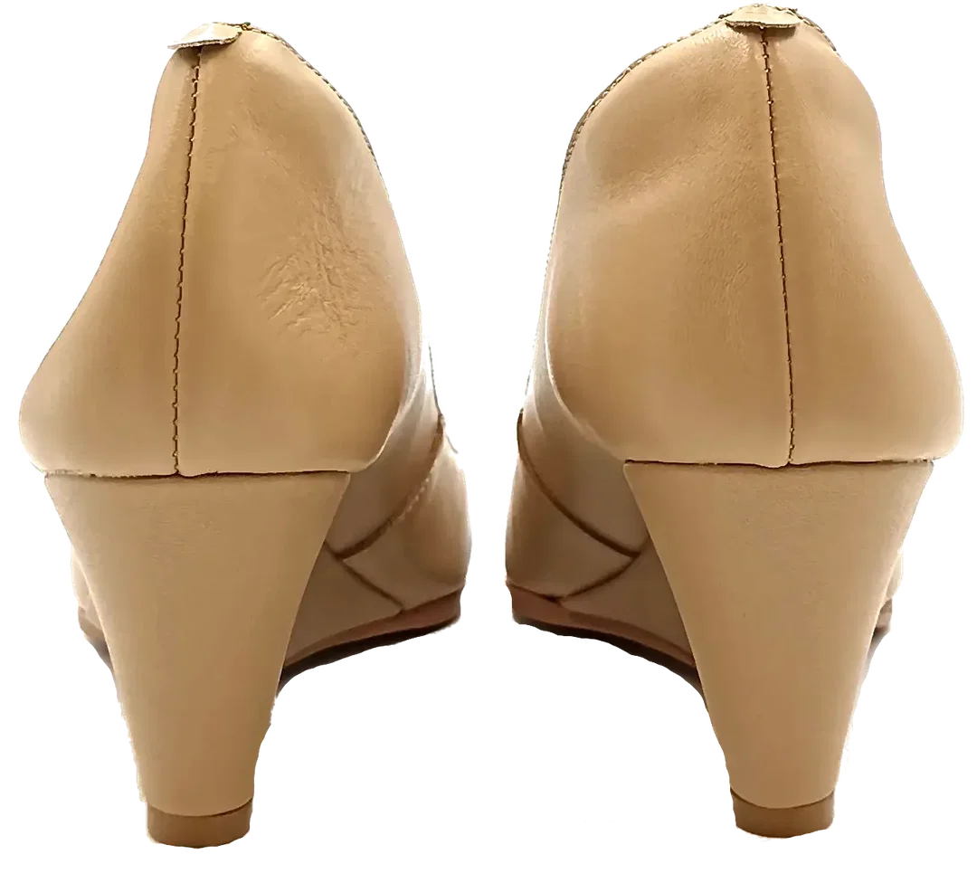 Glattlederwedges creme Gr. 40,5 – Bild 4