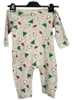 impidimpi Baby Weihnachtsoverall grau gemustert Gr. 86/92 - Bild 2