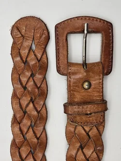 Vintage Damen Leder Flechtgürtel - Länge ca. 95 cm - Bild 3