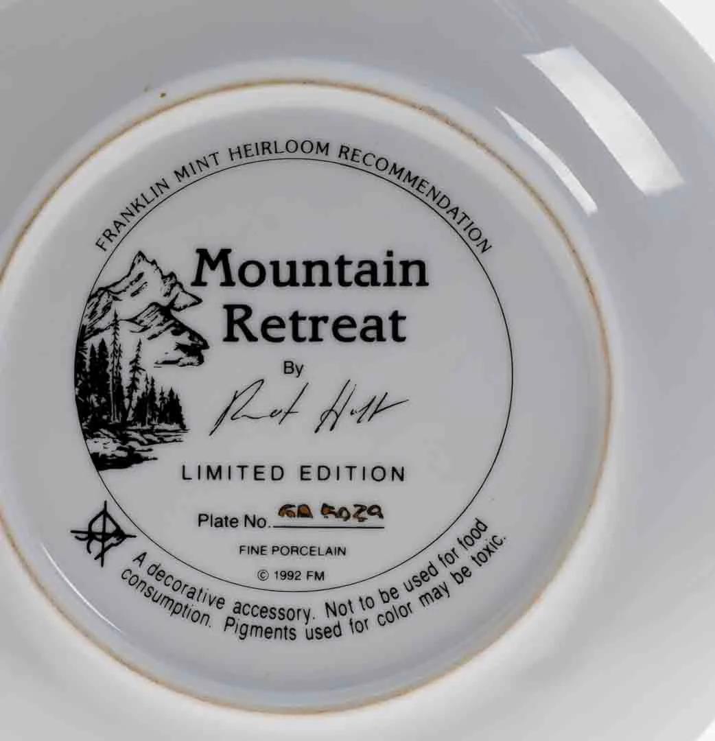 Vintage 1992 Mountain Retreat Limited Edition Franklin Mint, Dekorativer Sammeltelller – Bild 3