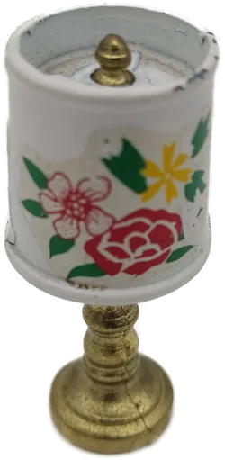 Puppenhaus Zubehör: Miniatur Metall Tischlampe | Vintage Schatz - Bild 2