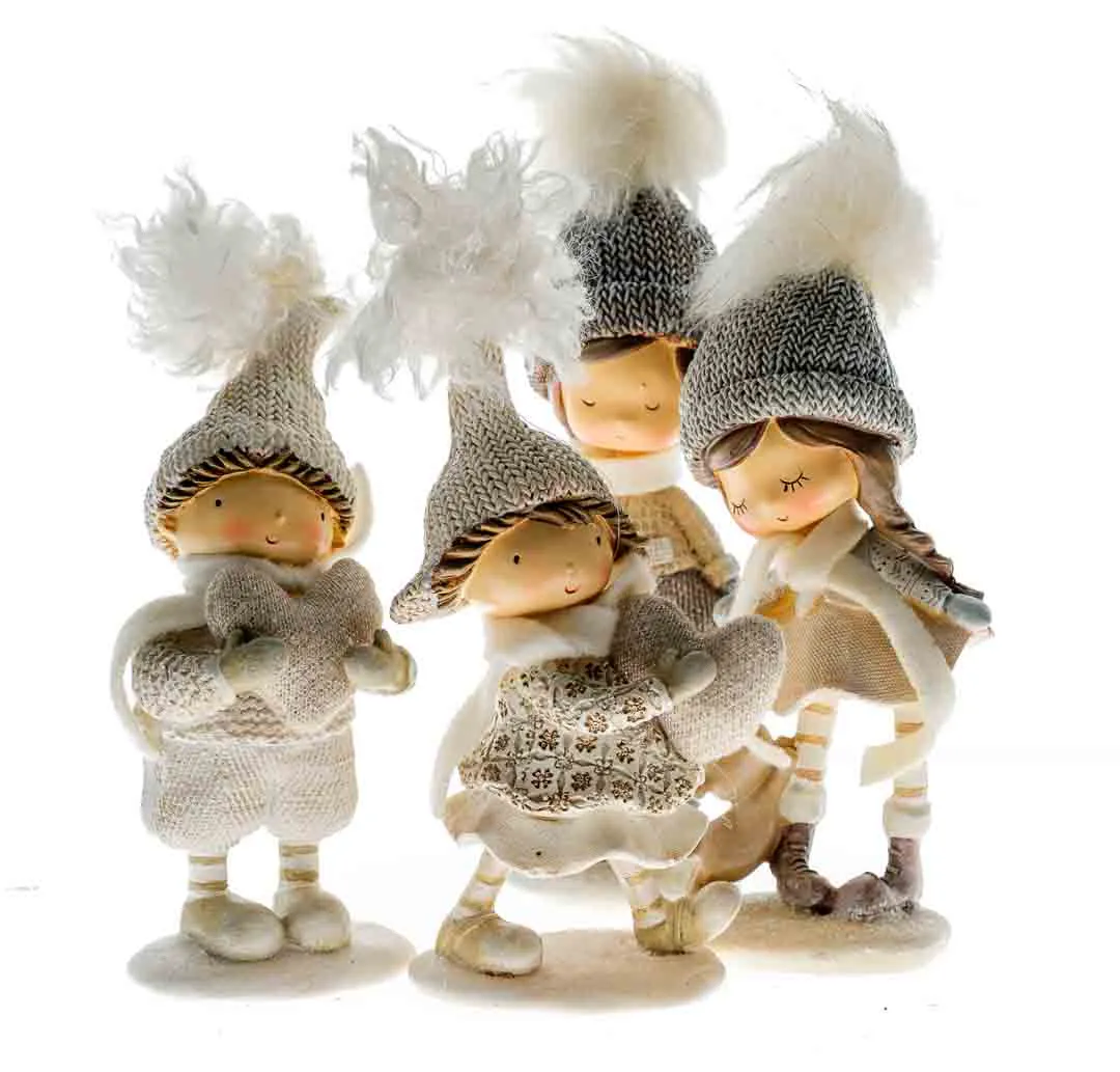 Paben Noel Winterfiguren Set aus Resin, 13–18 cm – nordischer Stil - Bild 1