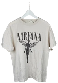 Nirvana H&M Herren Band T-Shirt, beige - Gr. S  - Bild 1