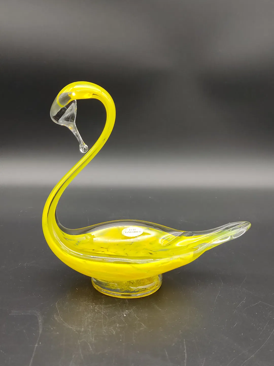 Handgemachte Glasfigur im Murano-Stil / leuchtendes Gelb - Bild 1