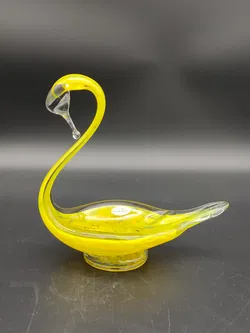Handgemachte Glasfigur im Murano-Stil / leuchtendes Gelb - Bild 1