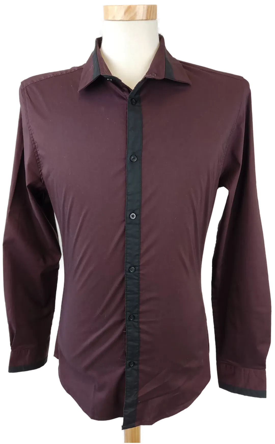 SMOG Herrenhemd weinrot - M (Slim fit) - Bild 1