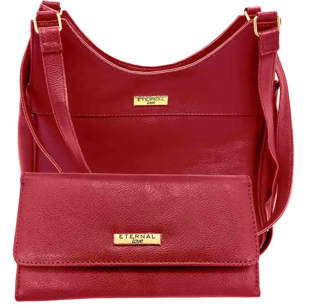 Eternal Love -Handtasche und Geldbörse rot Kunstleder – Bild 1