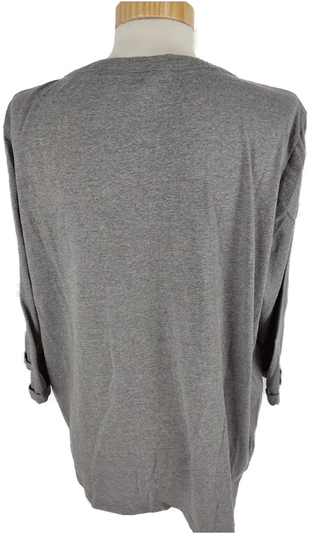 T-Shirt "Laura Torelli", dreiviertelarm mit Rundhalsausschnitt und Kordel, grau/braun/schwarz gemustert, Größe XL – Bild 5