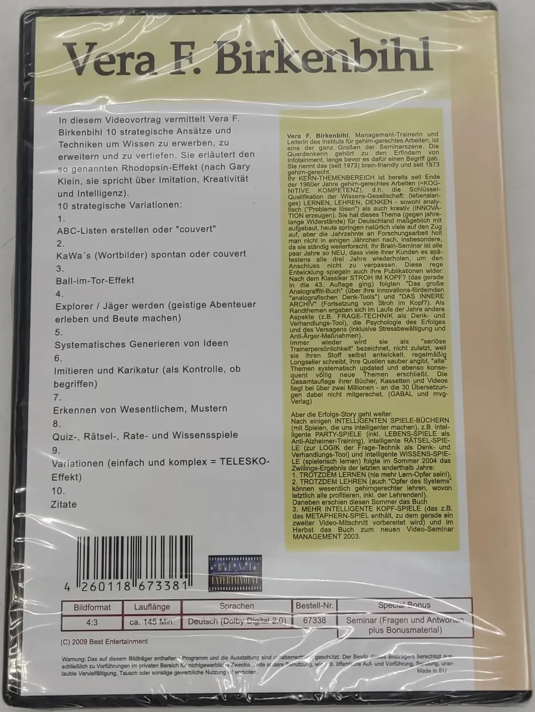 DVD Von Nix kommt nix! von Vera F. Birkenbihl – Bild 3