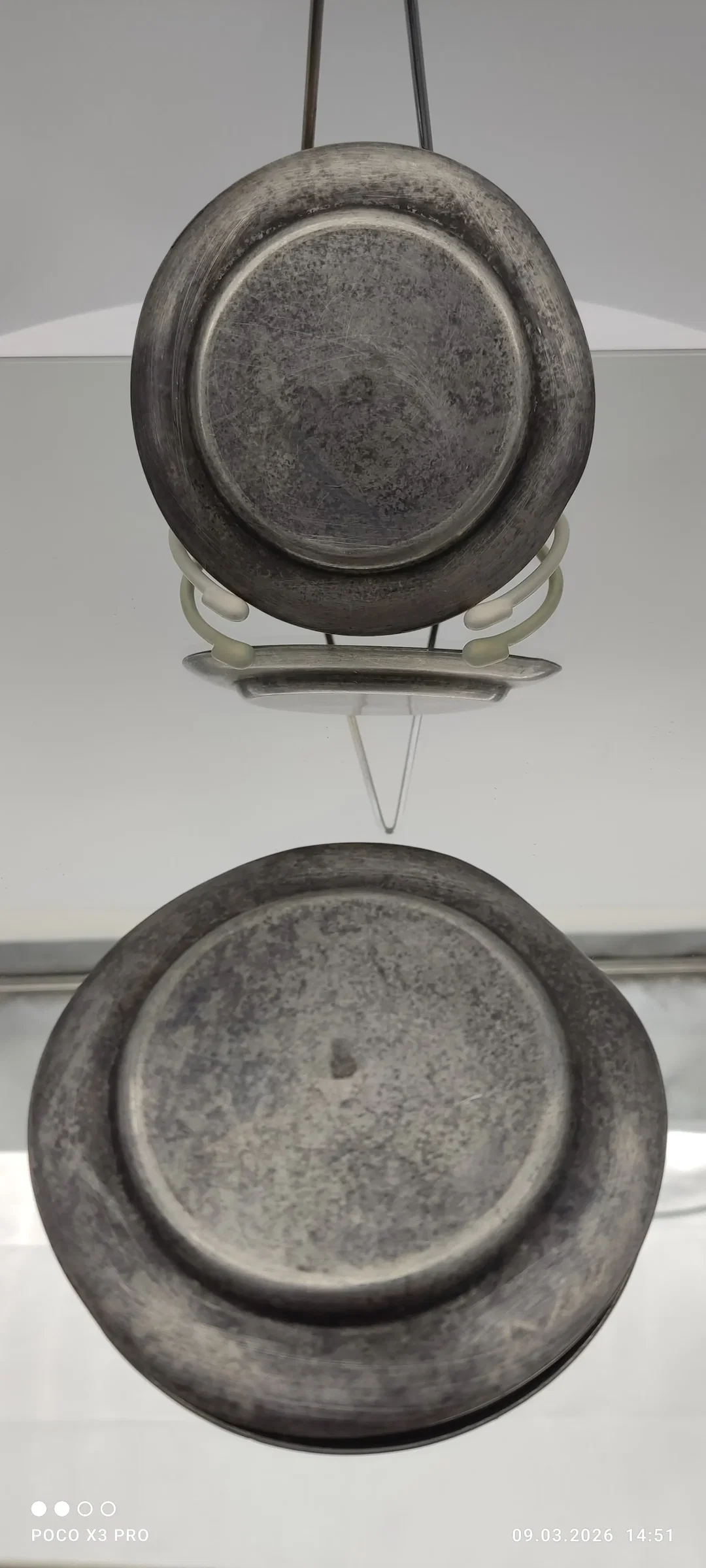 Zinn-Untersatzteller  2er Set, Mit Schönheitsfehler | Vintage-Schatz – Bild 2