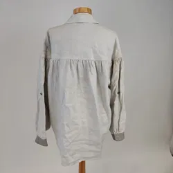 Damentrachtenbluse - Leinen mit hübschen Ledereinsätzen - Gr. 40 - Bild 3