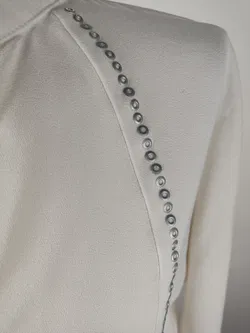 Mango Damenbluse mit Verzierung beige- S/36 - Bild 4