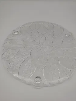 Großer Servierteller uas Glas - Blattdekor - Bild 3