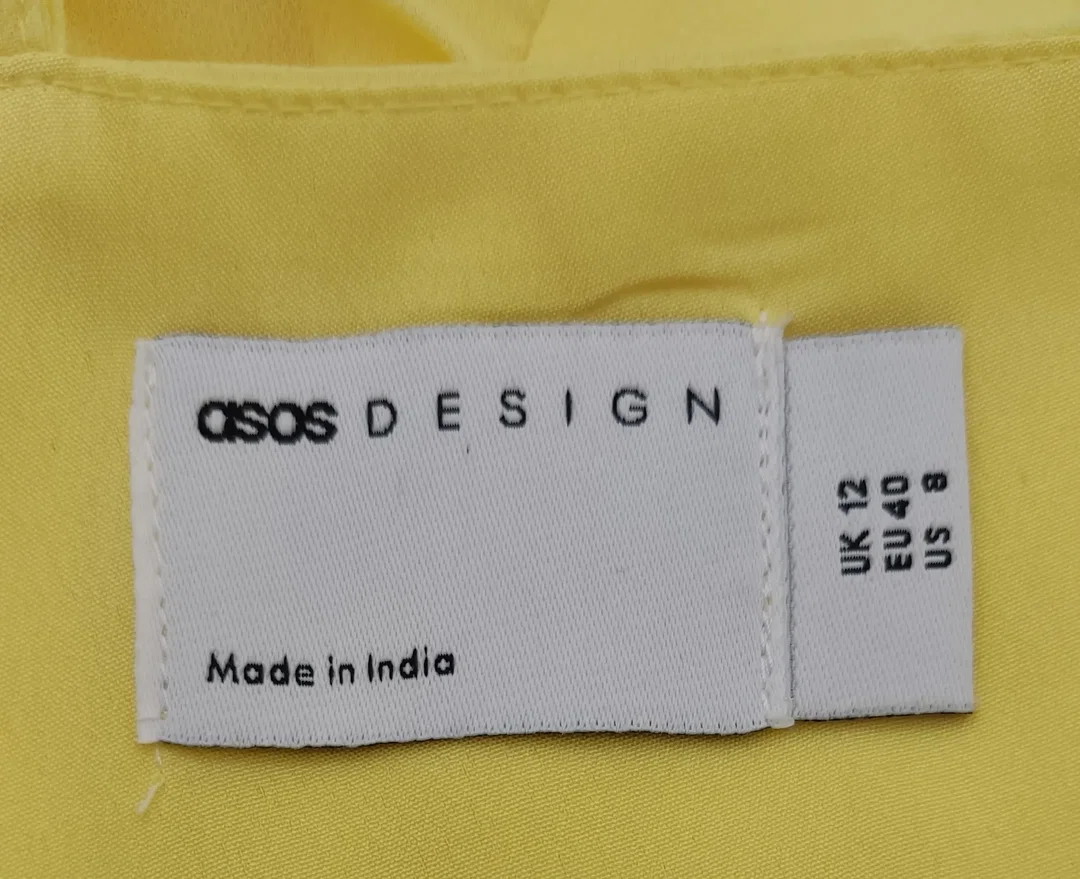 Asos Design Damen Plisseekleid gelb - Gr. 40 – Bild 4