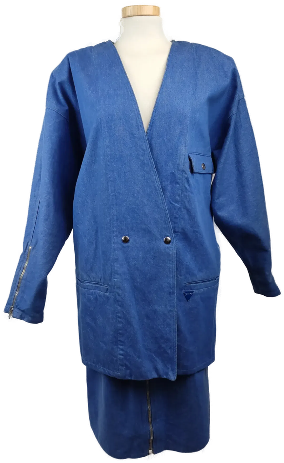 Genny Vintage 80er Jahre Damenkostüm jeansblau- L/40 - Bild 4